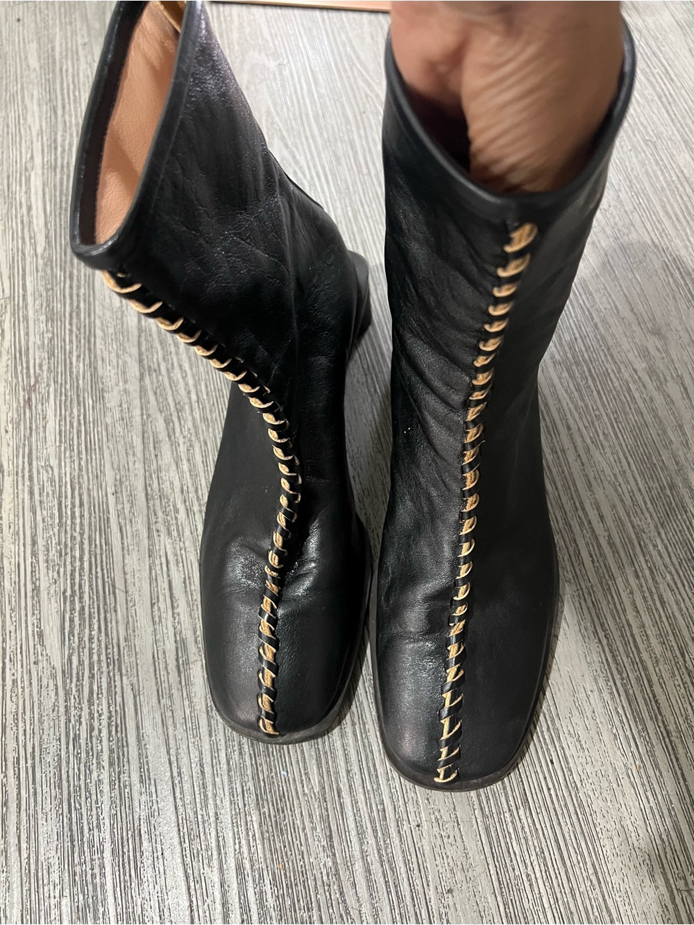 Acne Studios Black Leather Women’s Zip-Style Ankle Boots